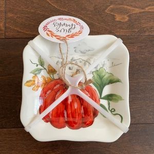 MAXCERA Set 4 Pumpkin Thanksgiving themed plates